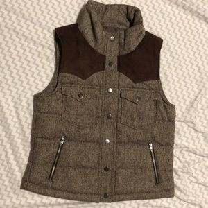 Brown two-toned suede vest